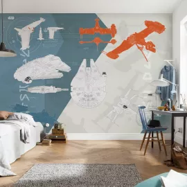 Фотообои бумажные Komar Звездные войны: технические чертежи 8-4001 3,68х2,54 м, изображение 2