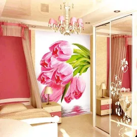 Фотообои виниловые на флизелиновой основе Decocode Тюльпаны над водой 21-0013-FW 2х2,8 м, изображение 2