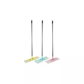 Швабра для влажной уборки In'Loran микрофибра, 44x13см, пастель, ручка 118см S-117PS