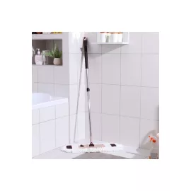 Плоская швабра Доляна стальной телескопический черенок, микрофибра, букли, цвет микс, 60х14х90 см 5152636, изображение 2