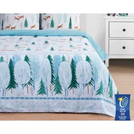 Постельное бельё «Этель» Зимний лес, 2-сп., 175 ? 215 см, 200 ? 220 см, 70 ? 70 см, 2 шт
