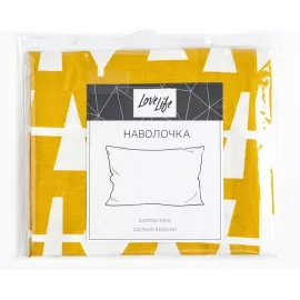 Наволочка LoveLife 70*70см, "Organic",цв. желтый, 100% хлопок, сатин, 125г/м?, изображение 3