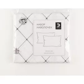 Комплект наволочек "Этель" Вензель серебро, 50х70 см - 2 шт, 100% хлопок, поплин, изображение 3