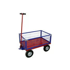 Тележка RUSKLAD ТПОБ 7 С (800x1400x300) платформенная, с поворотной осью, с литыми колёсами d250мм, изображение 2