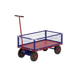 Тележка RUSKLAD ТПОБ 7 С (800x1400x300) платформенная, с поворотной осью, с литыми колёсами d250мм