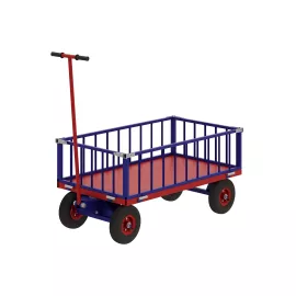 Тележка RUSKLAD платформенная, с поворотной осью ТПОБ 7 Т (800x1400x300) колёса с чугунным ободом