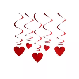 Спираль Декор Сердце, 15х15 см 55см, 5 шт