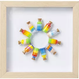 Украшение настенное в рамке KARE Design, коллекция Rainbow Jars, 31х31х3 см