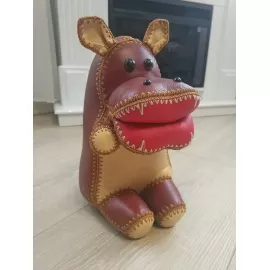 Игрушка из натурально кожи Бегемотик ручной работы, изображение 2