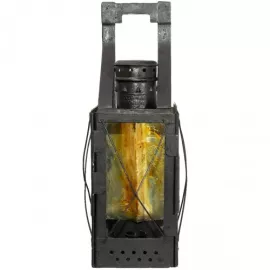 Фонарь свечной железнодорожный ретро, оригинал СССР 1956 год, черный, изображение 2