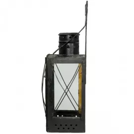 Фонарь свечной железнодорожный ретро, оригинал СССР 1956 год, черный, изображение 3