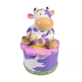 Шкатулка Коровка Зорька, сиреневые пятна