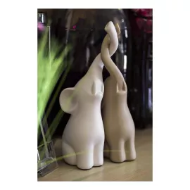 Набор статуэток Слоники 10K8105/8106B бежево-белый, изображение 2