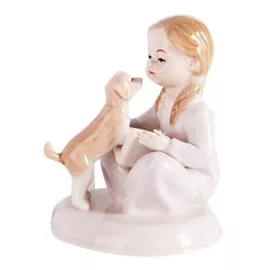 Керамическая фигурка Девочка с собакой Snowmen Е92357