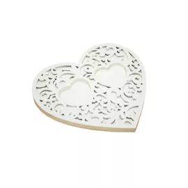 Сердечко под кольца КАНЫШЕВЫ Ажурное  белый Б128-02-0303