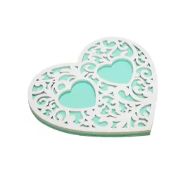 Сердечко под кольца КАНЫШЕВЫ Ажурное  тиффани, белый Б128-02-2603