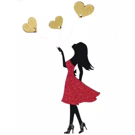 Топпер для торта Девочка с сердечками 446500