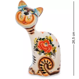 Фигурка Кот-Геoргий цв. (Гжельский фарфор)