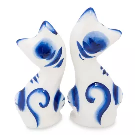 Фигурка Пара котов мал. (Гжельский фарфор), изображение 2
