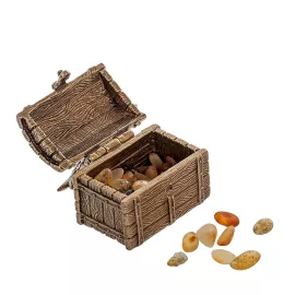 Фигурка Сундук с попугаем (латунь, янтарь) ART-East AM- 569, изображение 2