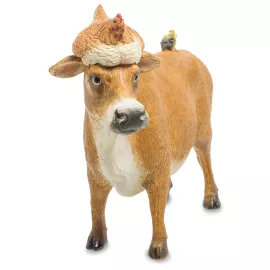 Фигурка Корова с курицей и цыплятами, изображение 2