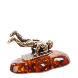 Фигурка Скелетон (латунь, янтарь) ART-East AM- 760, изображение 2