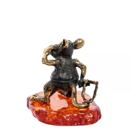 Фигурка Крыс с рогаткой (латунь, янтарь) ART-East AM-1846, изображение 2