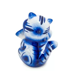 Фигурка Кот с колбасой (Гжельский фарфор) ГЛ-154, изображение 2