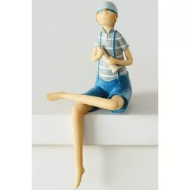 Фигурка на полку мальчуган курортник, полистоун, 20 см, Boltze, арт. 2008184-мальчик