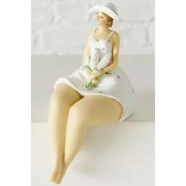 Статуэтка для полки весенняя леди джуддит с букетом сирени, полистоун, 18 см, Boltze