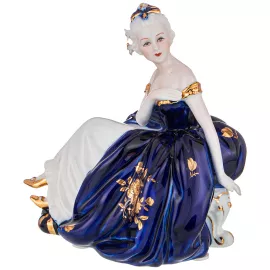 Lefard 101-1140 СТАТУЭТКА ДАМА ВЫСОТА=15 СМ. СЕРИЯ BLAU WEISS (КОР=24ШТ.)