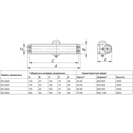 Дверной доводчик PUNTO SD-2020 WH 25-45 кг белый 37689, изображение 2