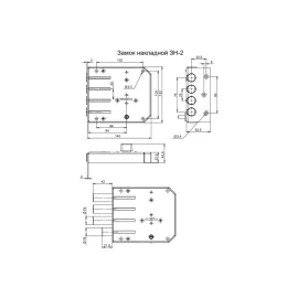 Накладной замок Симеко ЗН-2х3 2186, изображение 2