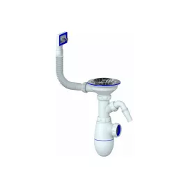 Сифон Unicorn B430VP 3 1/2х40 с прямоугольным переливом, с носиком, винт, шток, ручка - пластик 538078