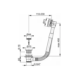 Обвязка для ванны KAISER автомат, латунь, Gold 004GOLD, изображение 2