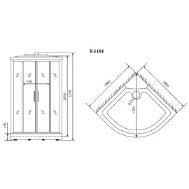 Timo Standart T-1101 P душевая кабина (100*100*220), шт, изображение 2