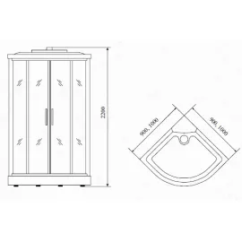 Timo Standart T-1109 P душевая кабина (90*90*220), шт, изображение 2