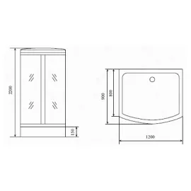 Timo Standart T-6615 Black душевая кабина (120*90*220), шт, изображение 2