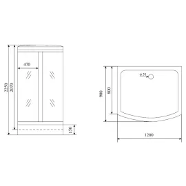 Timo Lux T-7715 душевая кабина (120*90*225), шт, изображение 2