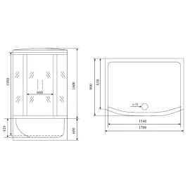 Timo Lux T-7770 душевая кабина (170*88*220), шт, изображение 2