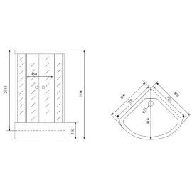 Timo Lux T-7780 душевая кабина (80*80*220), шт, изображение 2