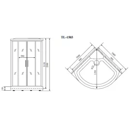 Timo Lux TL-1503 душевая кабина (102*102*230), шт, изображение 2