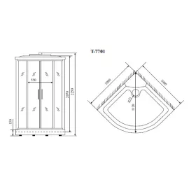 Timo Lux T-7701 душевая кабина (100*100*225), шт, изображение 2