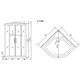 Timo Lux T-7709 душевая кабина (90*90*220), шт, изображение 2