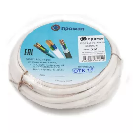 Провод ПВС 3х0.75 (2х0.75+1х0.75) 380В Б (бухта 5м) (шт) ПромЭл 13321560