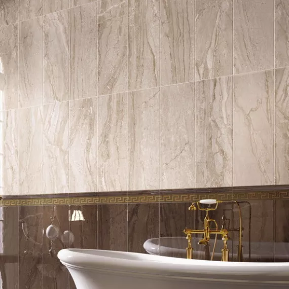 Бордюр керамический для стены Atlas Concorde Suprema Gold Greca 250х60 мм, изображение 2