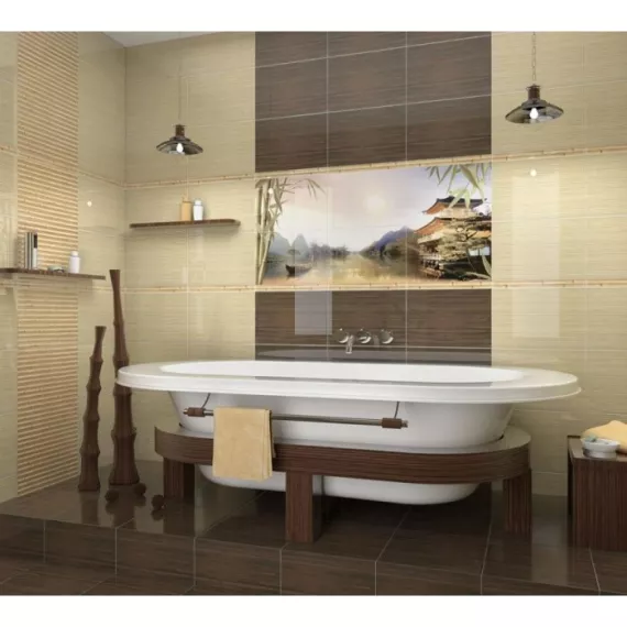 Панно керамическое Уралкерамика ПН7БМ4 Бамбук 498х364 мм 2 плитки, изображение 2