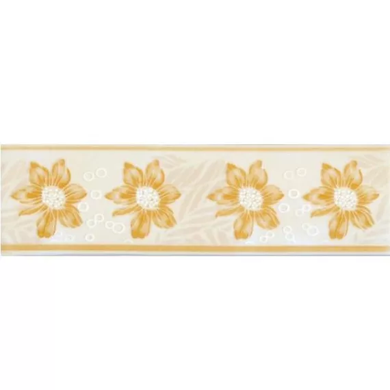 Бордюр керамический НЗКМ Валентино Георгин песочный 200х57 мм