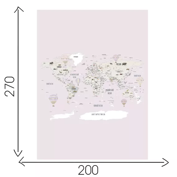 Фотообои OnPrint "WORLD ON HAND G" классический флизелин 2х2,7, изображение 3