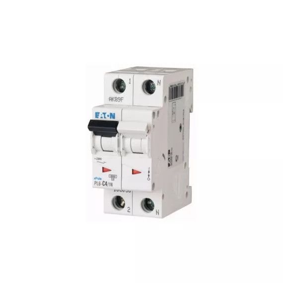 PL6-D4/1N автоматический выключатель 4а, кривая отключения d, 1+n полюс, откл. способность 6 ка